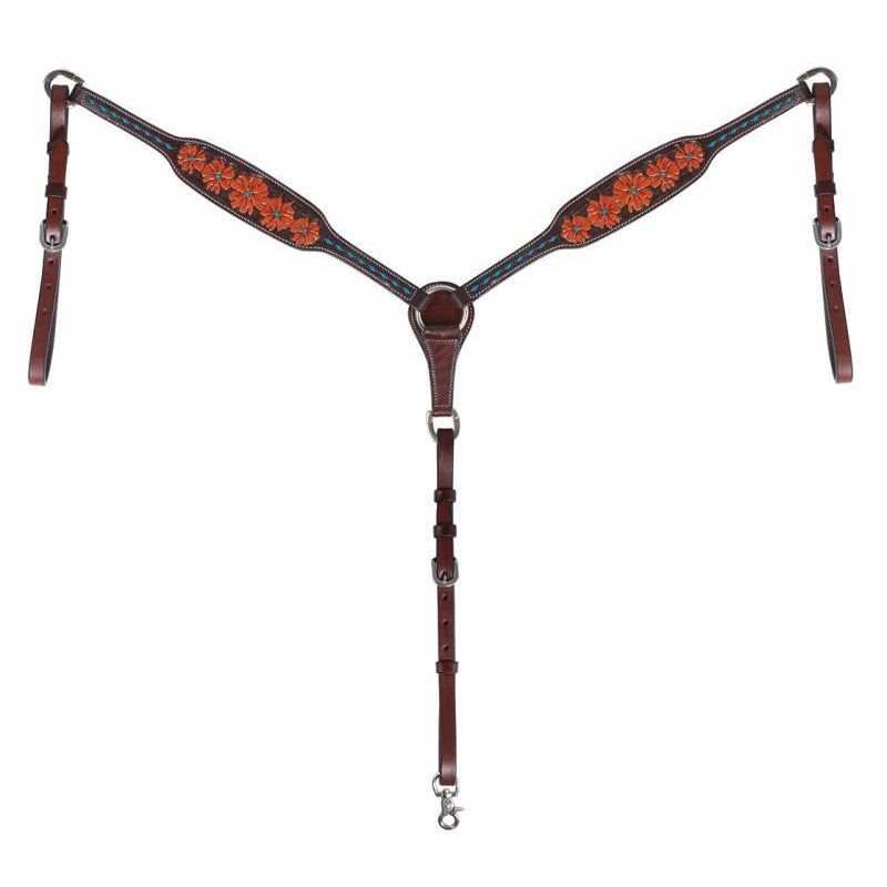 Professional's Choice Breast Collar - Choc/Turq Floral