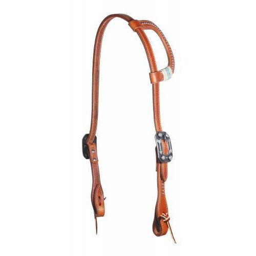 Professional's Choice Natural/Turquoise Single Ear Headstall Dotted