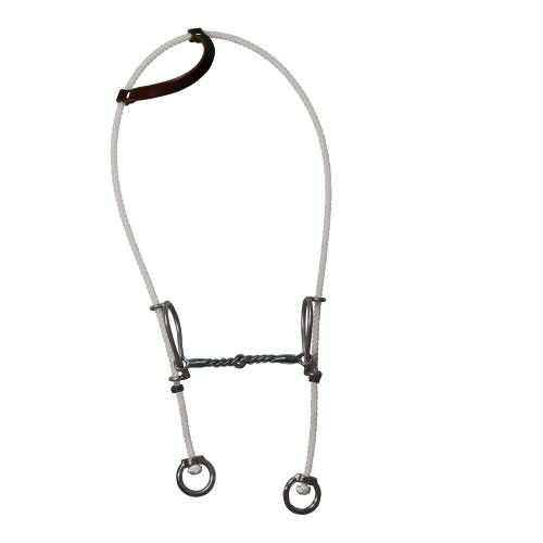 Professional's Choice One Ear Rope Headstall w/Twisted Gag Half &amp; Half Bit