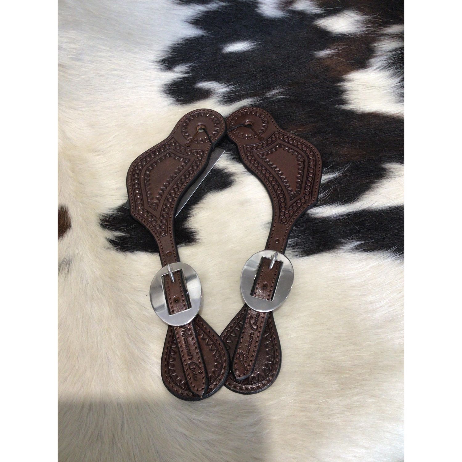 Professionals Choice Spur Strap Chocolate Dot-Men's