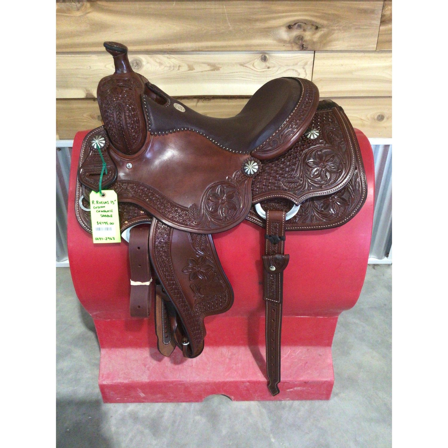 R. Ruelas 15" Custom Cowhorse Saddle-1