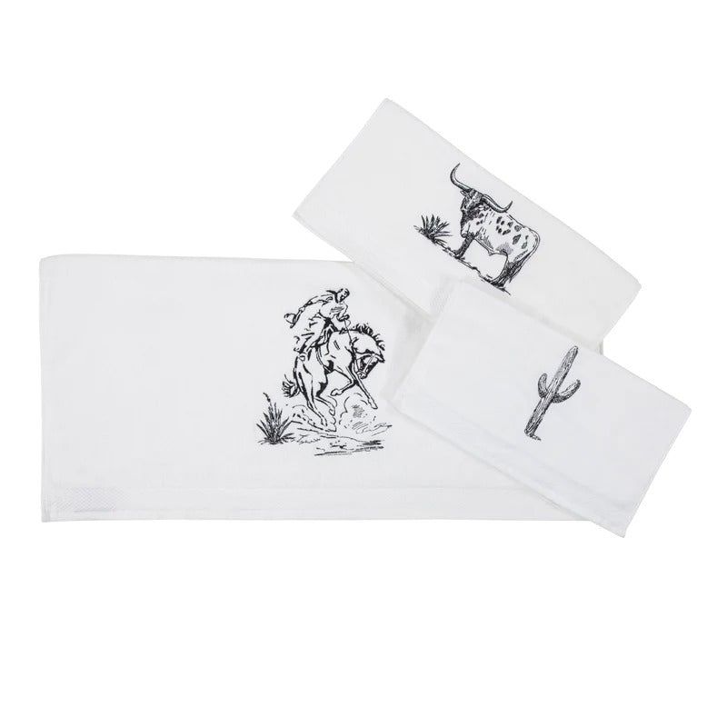 Ranch Life Towel Set White 3 PC