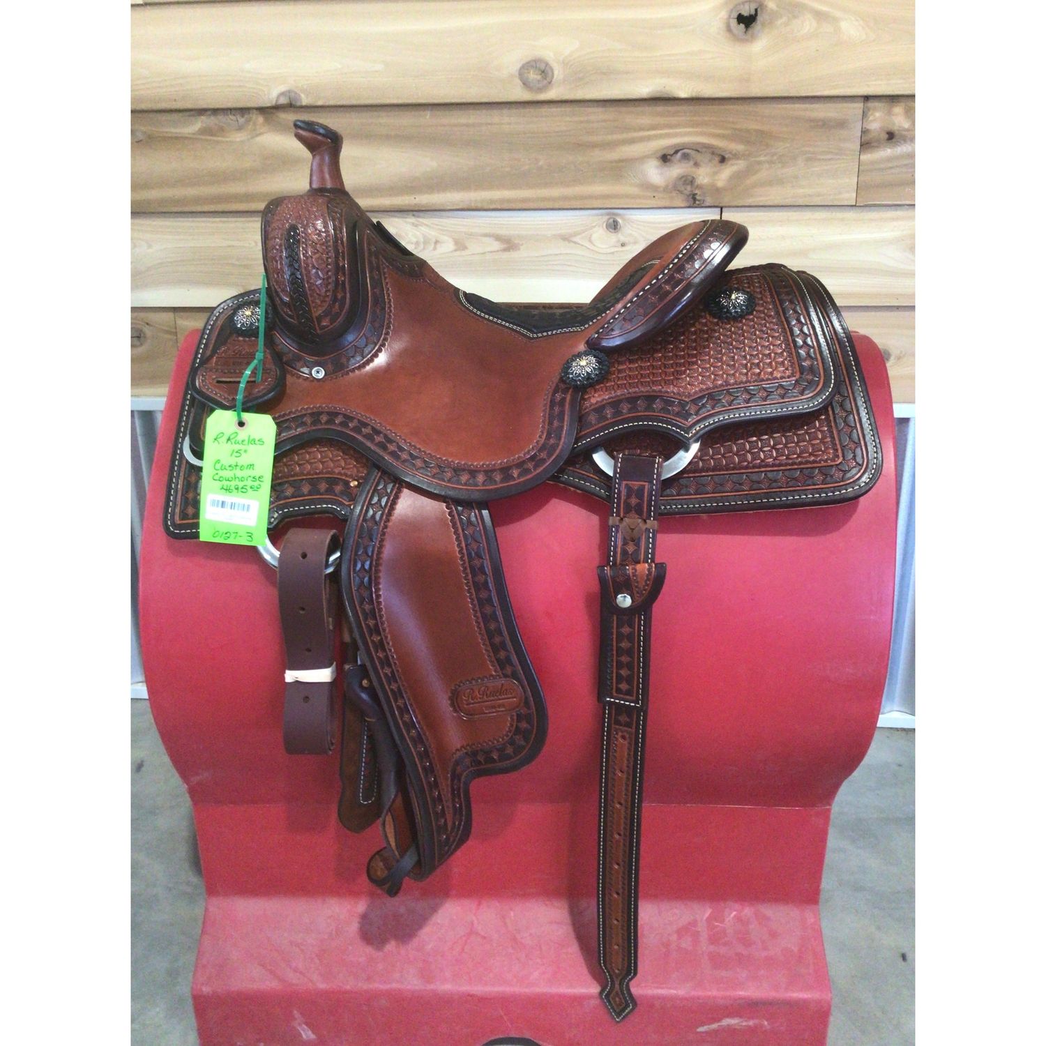 R. Ruelas 15" Custom Cowhorse Saddle