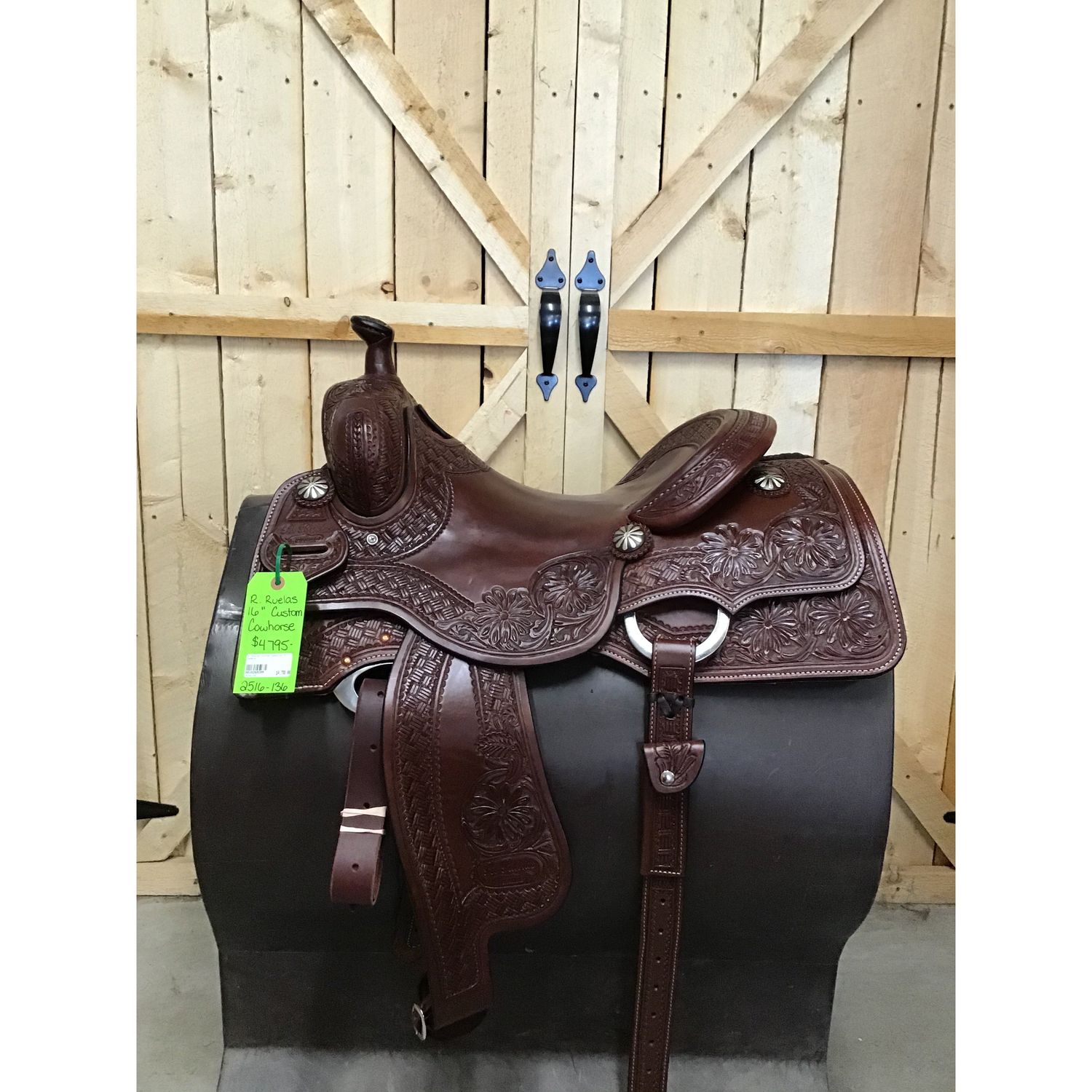 R. Ruelas 16" Custom Cowhorse Saddle - 2516-136