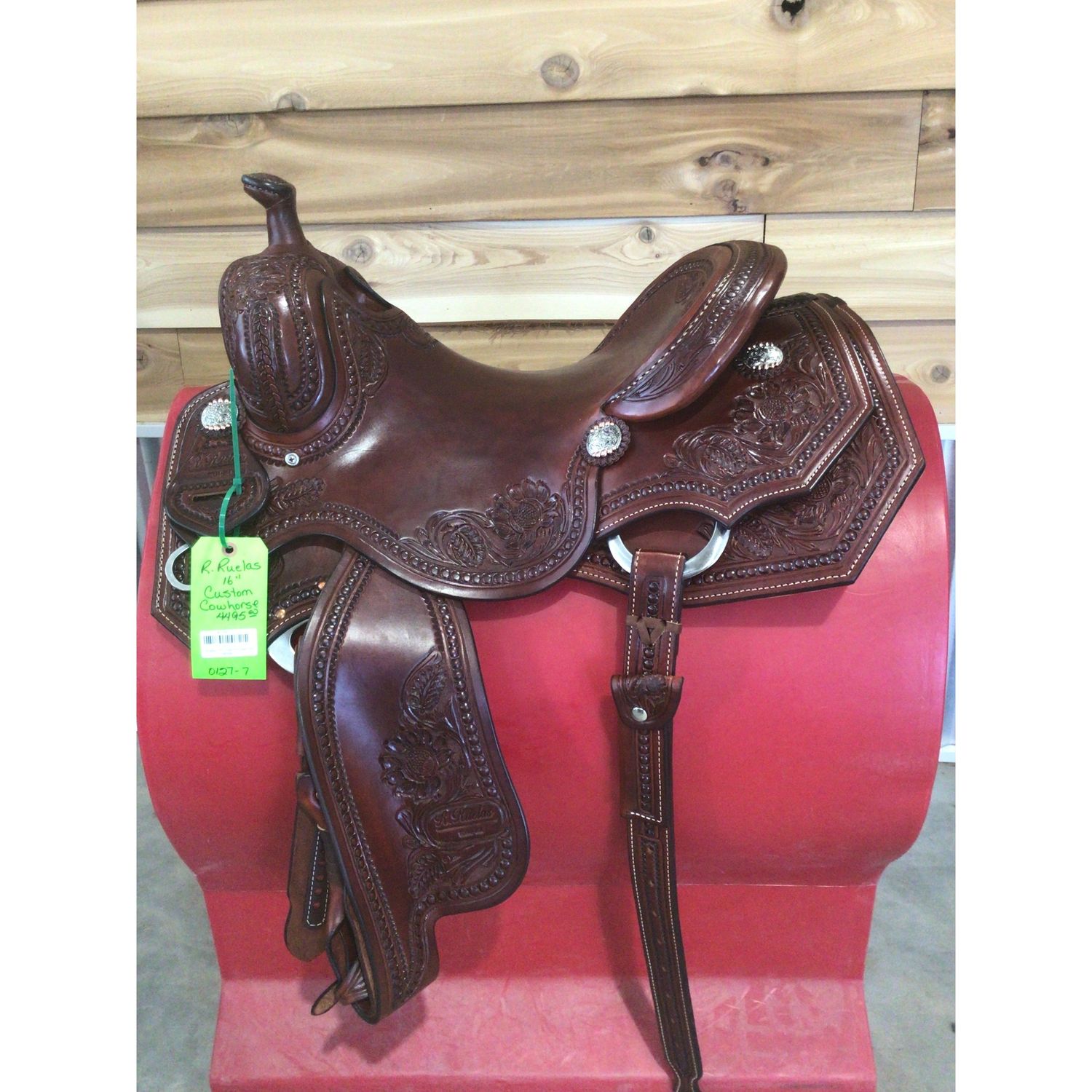 R. Ruelas 16" Custom Cowhorse Saddle-2