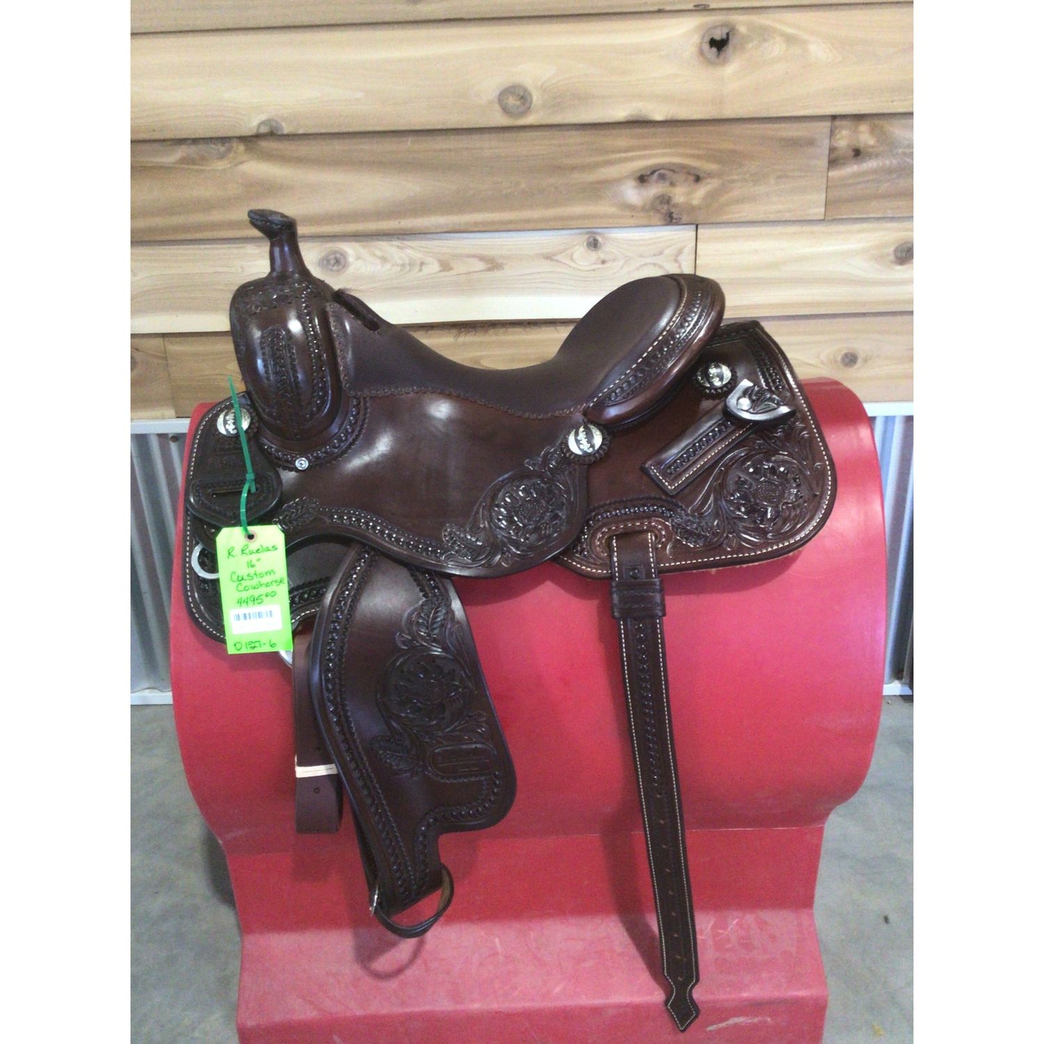 R. Ruelas 16" Custom Cowhorse Saddle-3