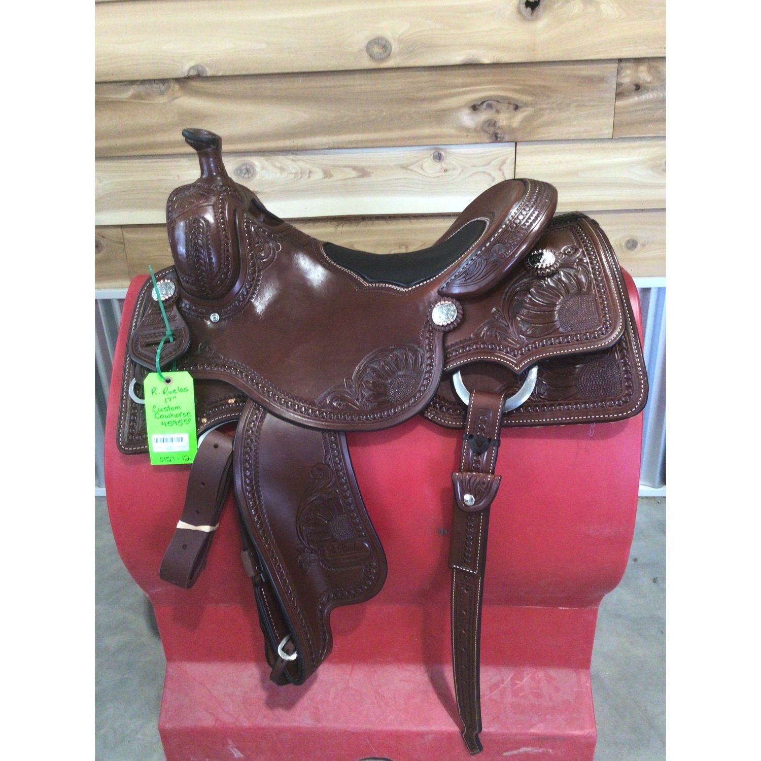 R. Ruelas 17" Custom Cowhorse Saddle-2