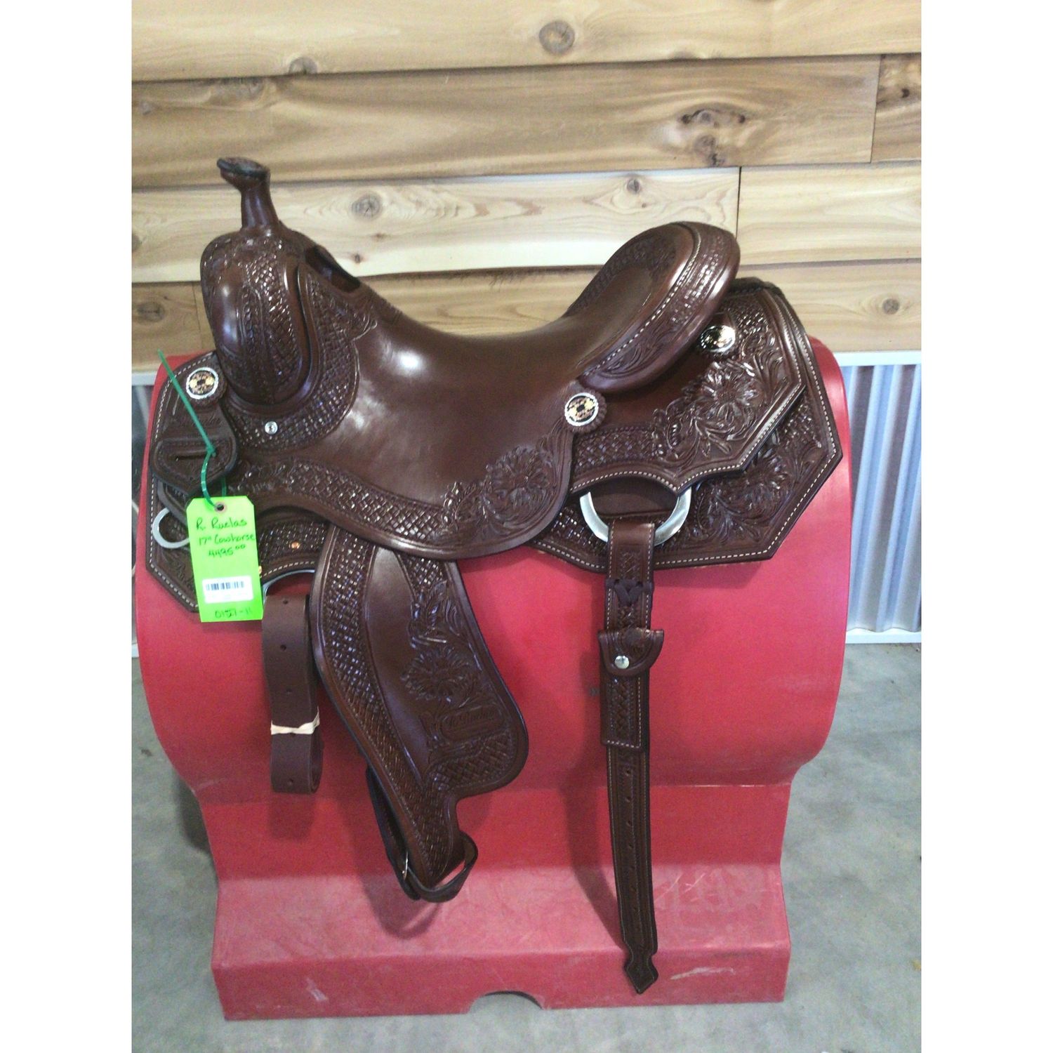 R. Ruelas 17" Custom Cowhorse Saddle-1