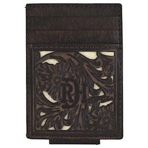 Red Dirt Men's Card Case w/Magnet Clip - Dark Brown/Ivory