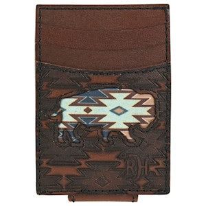 Red Dirt Men's Card Case w/Magnetic Clip Southwest Buffalo Inlay