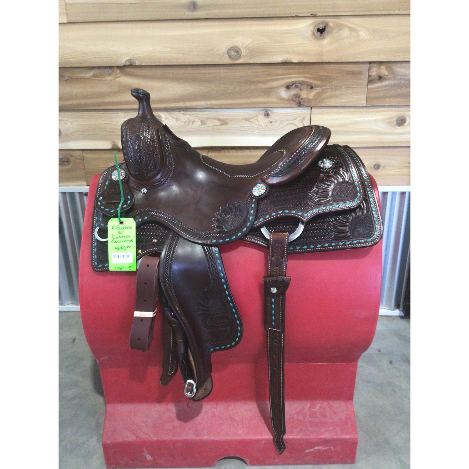 R. Ruelas 16" Custom Cowhorse Saddle-1