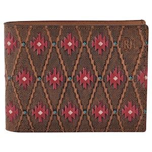 Red Dirt Men's Southwest Pattern Bifold Wallet - Brown/Red