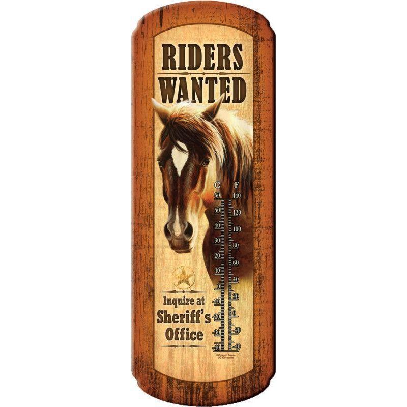 Riders Wanted Tin Thermometer