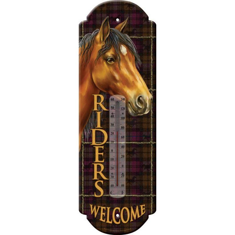 Riders Welcome Tin Thermometer