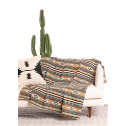 Rock &amp; Roll Printed Berber Blanket- Tan