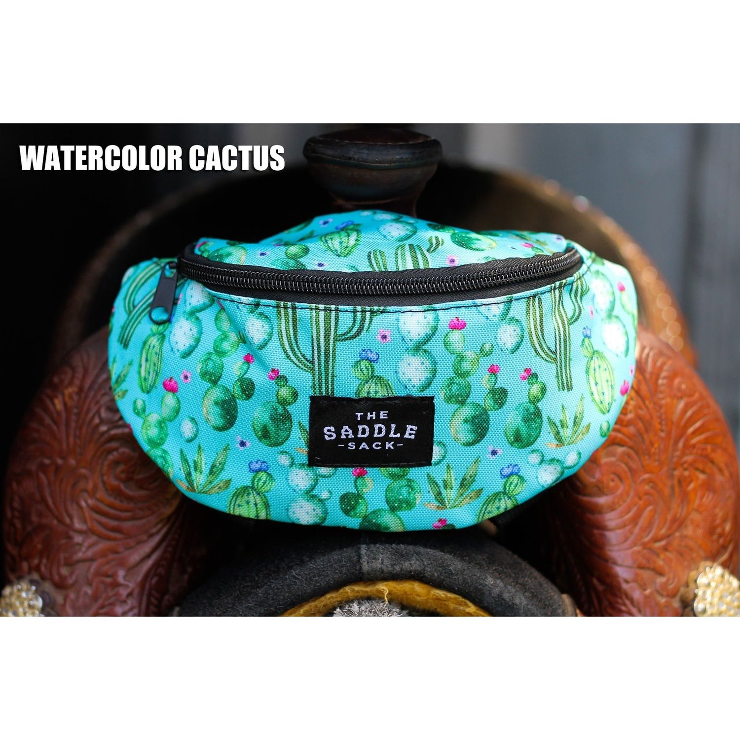 Ranch Dressn Saddle Sack Watercolor Cactus