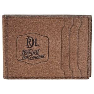 Red Dirt Men's Bifold Card Case w/Magnetic Clip Roughout Leather