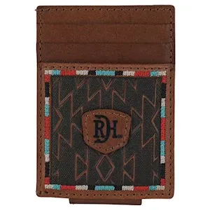 Red Dirt Men's Stitched Card Case w/Magnet Clip - Brown/Multi