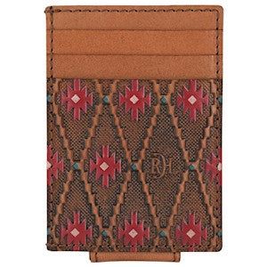 Red Dirt Men's Southwest Pattern Card Case w/Magnet Clip - Red