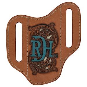 Red Dirt Pancake Knife Sheath - Tooled w/Ivory Underlay