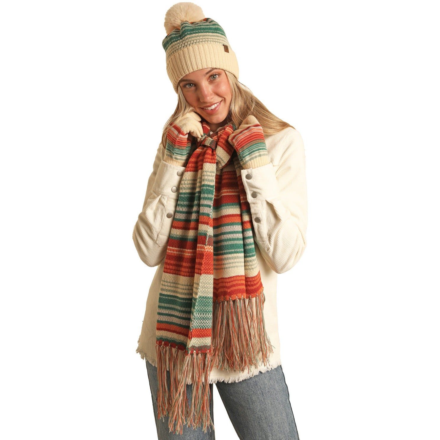 Rock &amp; Roll Unisex Scarf Gift Set - Multi Stripe