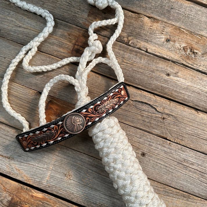 Rodeo Drive White Mule Tape Halter - Feather
