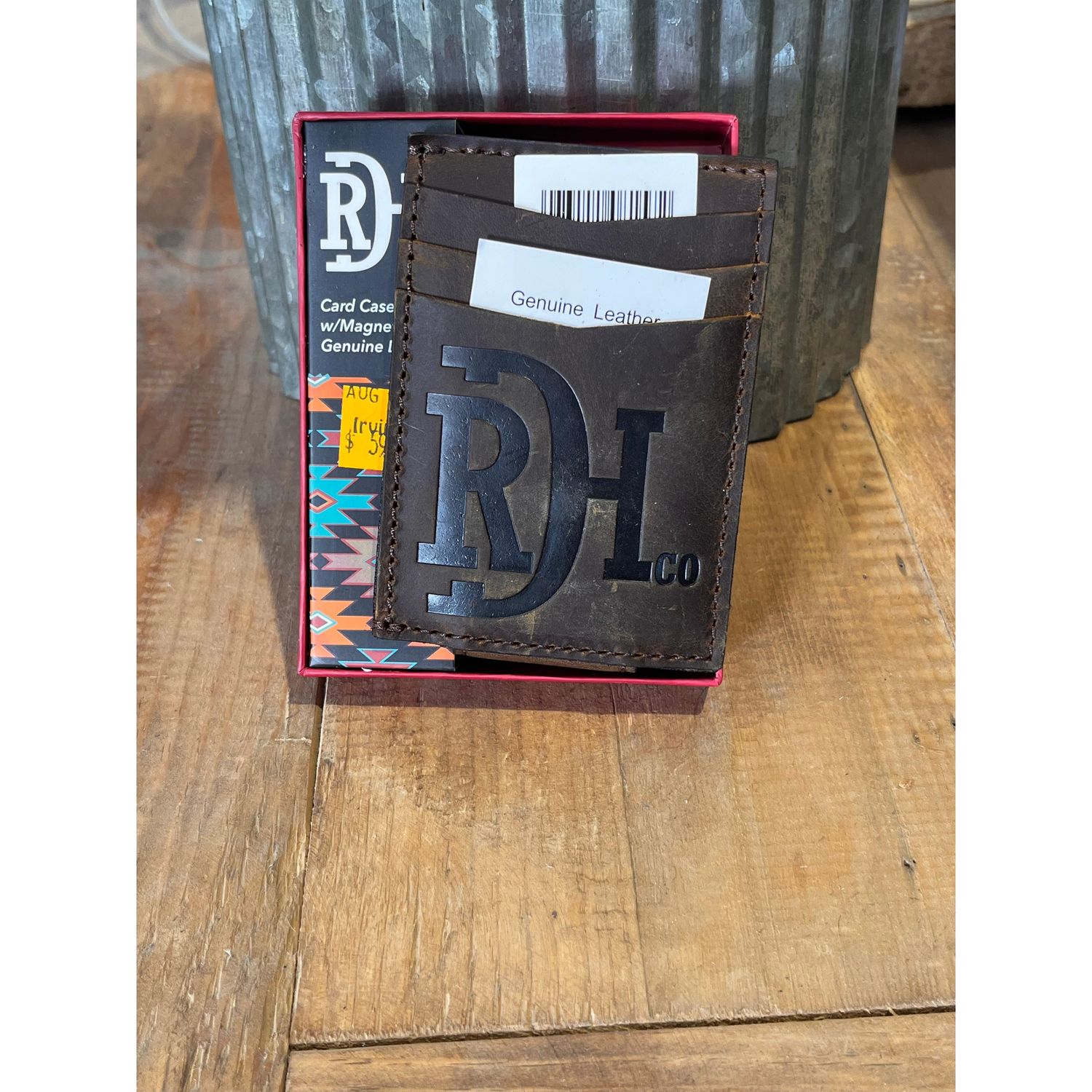 Red Dirt Men's Card Case w/Magnetic Clip - Distressed Leather