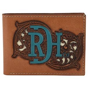 Red Dirt Men's Tooled Bifold Wallet - Brown/Ivory