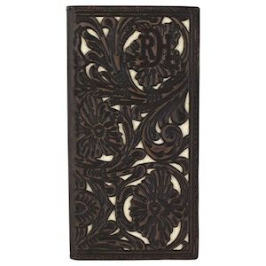 Red Dirt Rodeo Wallet - Dark Brown w/Ivory Underlay