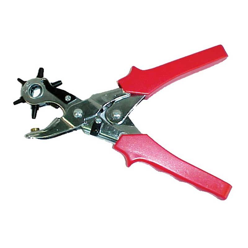 Revolving Leather Punch Molded Handle 6 Tube Revolving Head - Red
