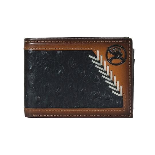 Roughy Bifold Wallet Black Ostrich