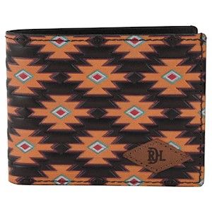 Red Dirt Men's Southwest Pattern Bifold Wallet - Brown/Yellow/Red