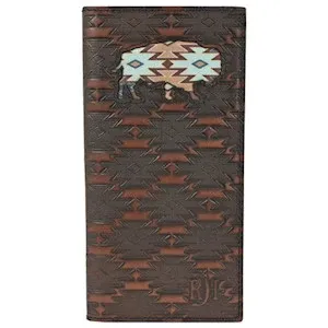 Red Dirt Mens Rodeo Wallet Southwest Print Buffalo Inlay