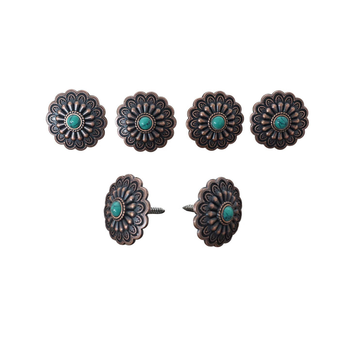Rodeo Drive Copper Turquoise Saddle Set - 1.5"