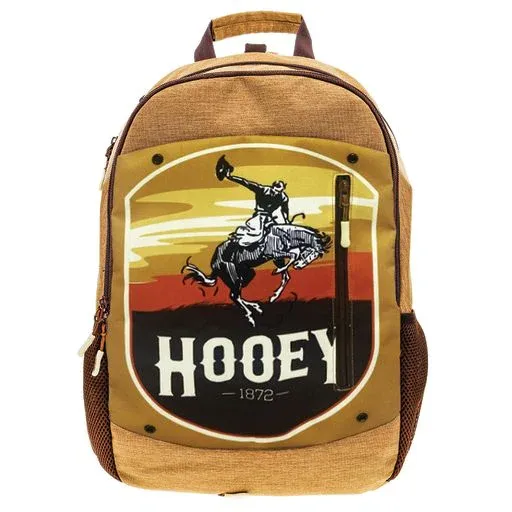 Rockstar Hooey Backpack Tan Body w/Cheyenne Logo and Brown Accents