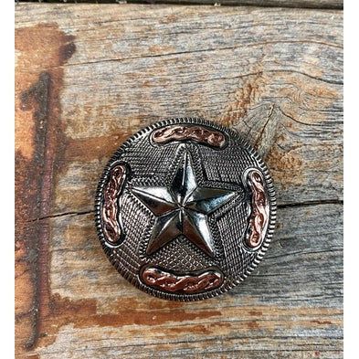 Rodeo Drive Antique Silver Texas Star Concho - 1"