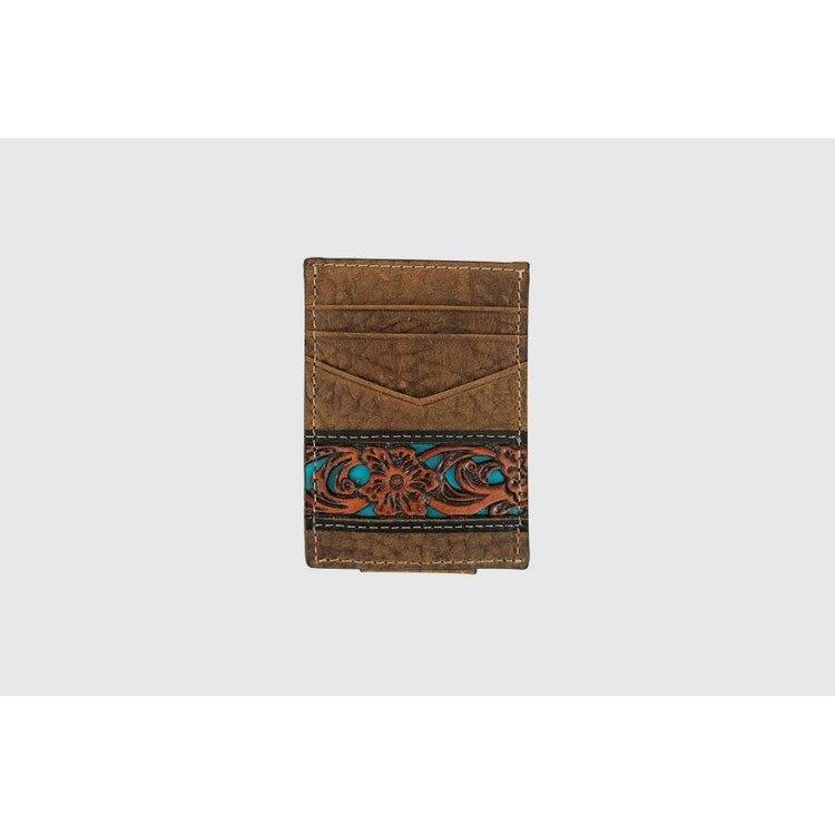 Roper Tan/Teal Money Clip