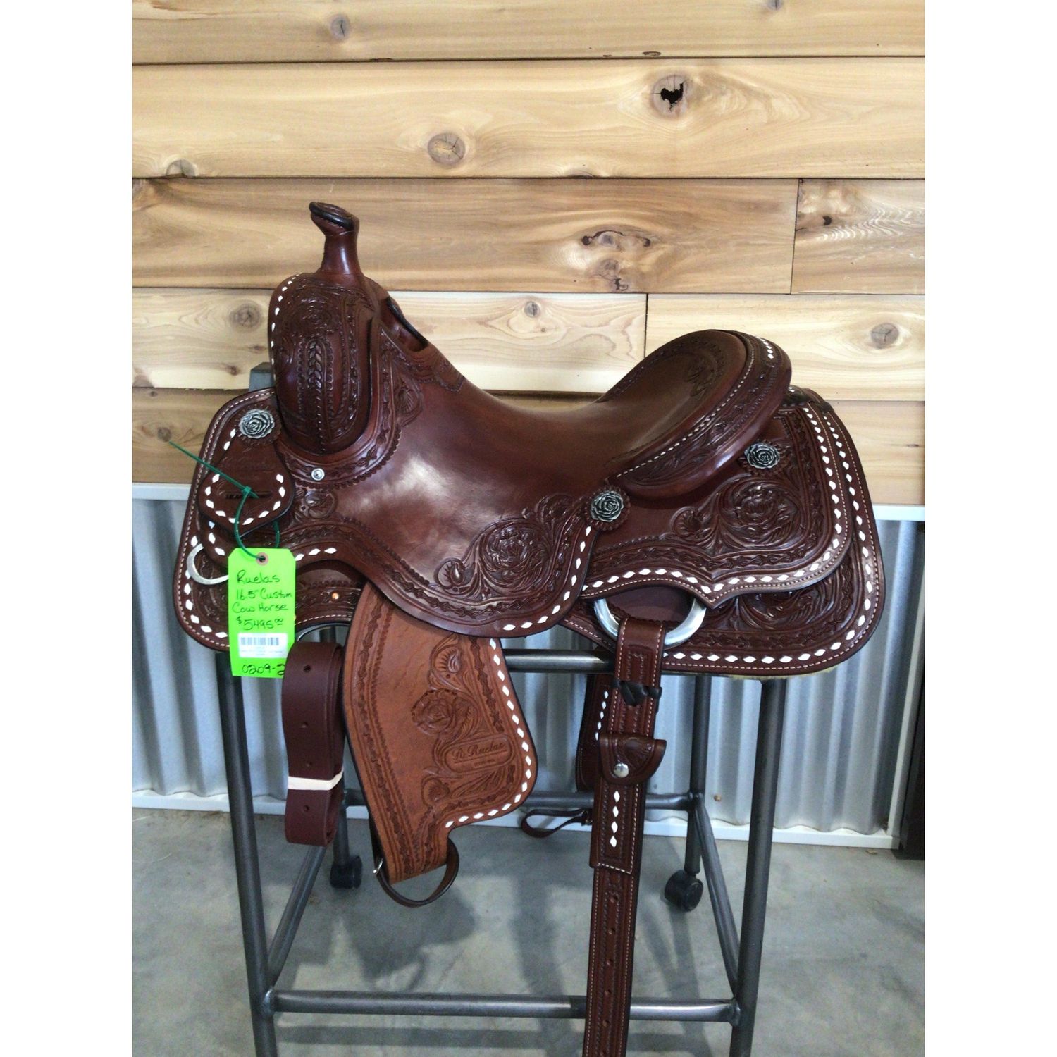 Ruelas 16.5" Custom Cow Horse Saddle-1