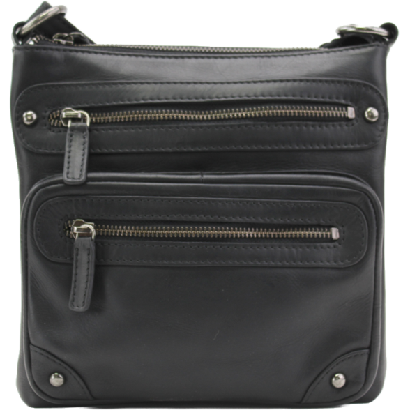 Rugged Earth Leather Black Bag-1