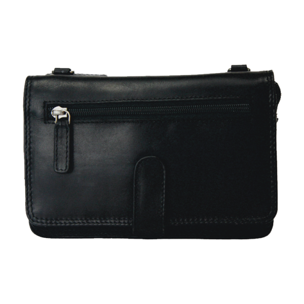 Rugged Earth Women's Leather Organizer Purse - Black