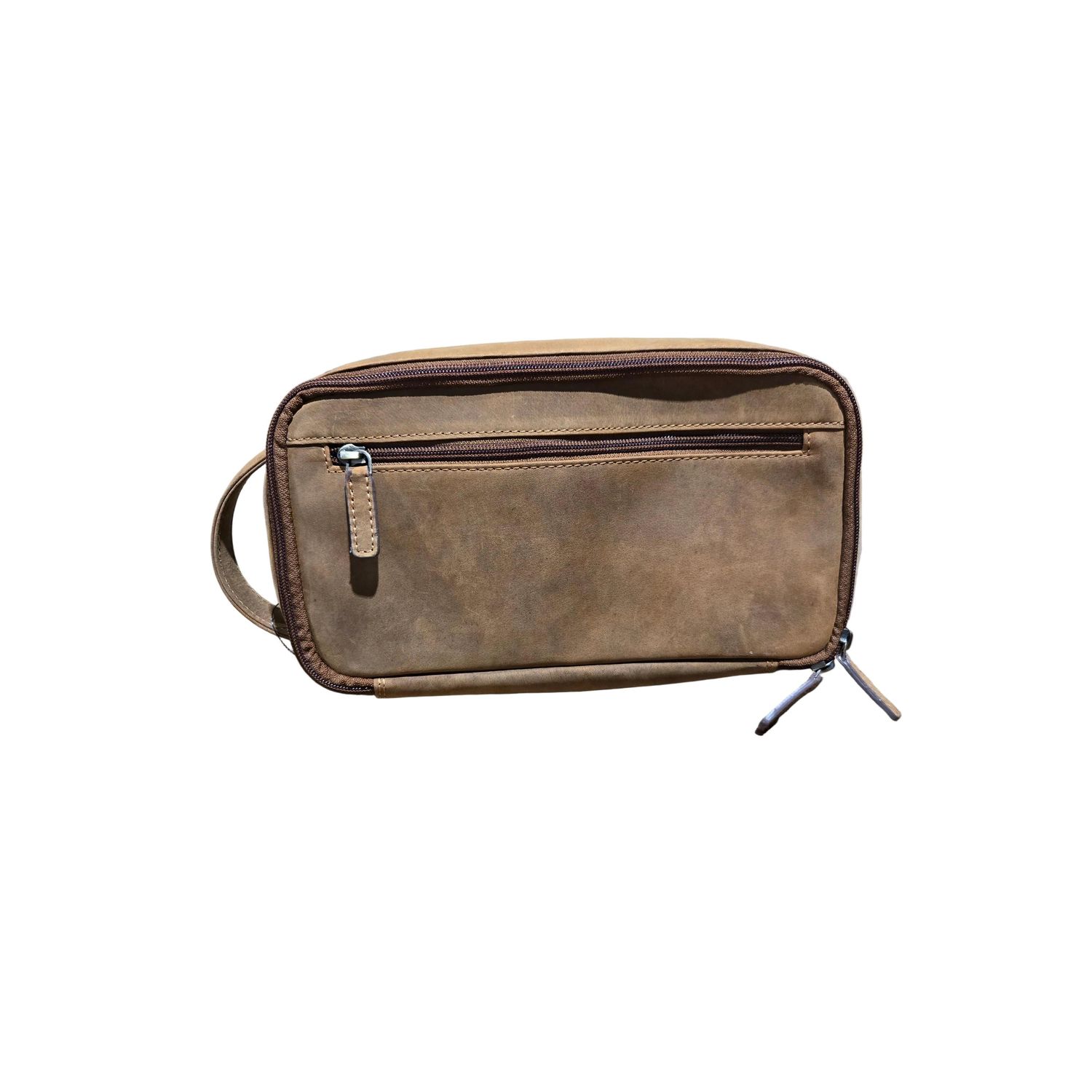 Rugged Earth Leather Toiletry Bag