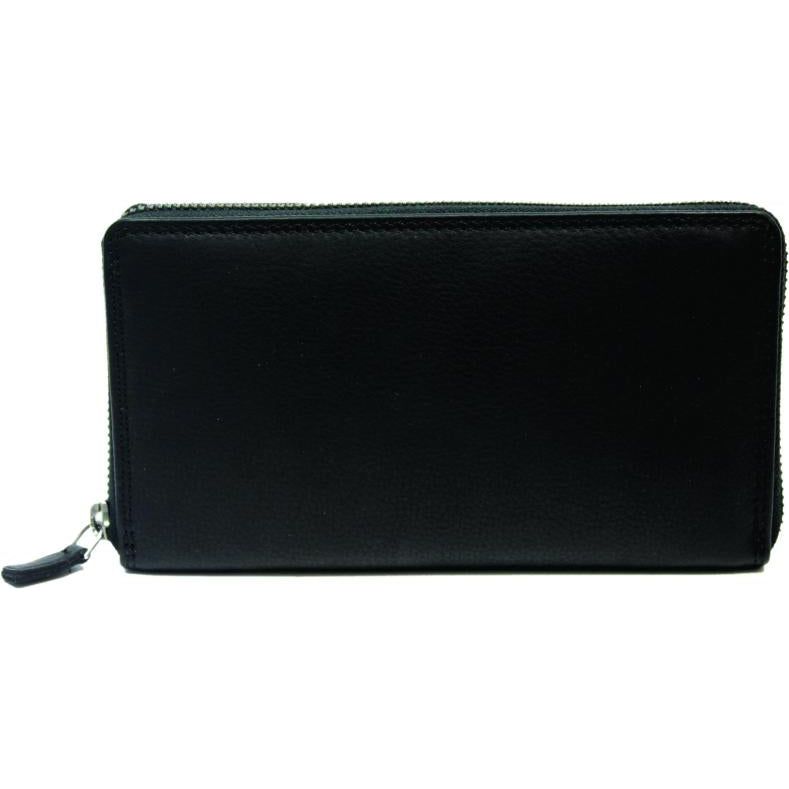 Rugged Earth Leather Zippered Wallet Black