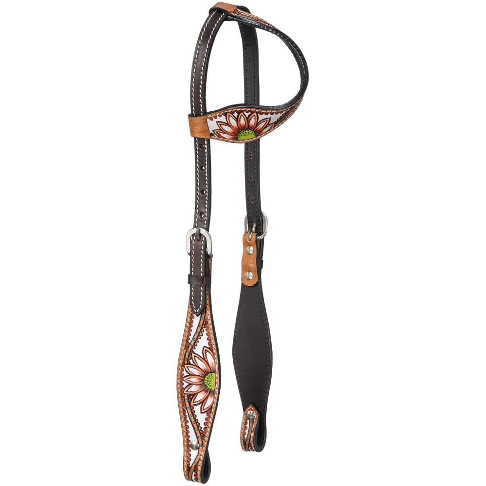 Silver Royal Coral Flower Single Ear Headstall