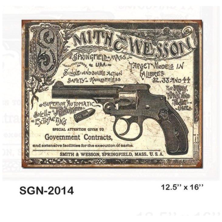 Smith &amp; Wesson Licensed Tin Sign-1
