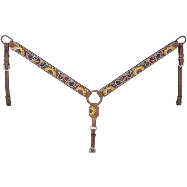 Silver Royal Paisley/Sunflower Breast Collar
