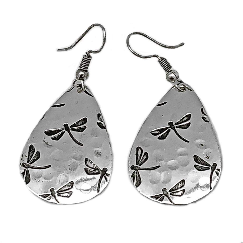 Silvertone Dragonfly Earrings