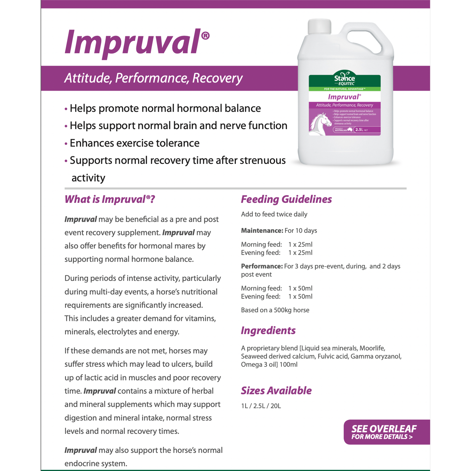 Stance EQ Impruval - 1 Litre