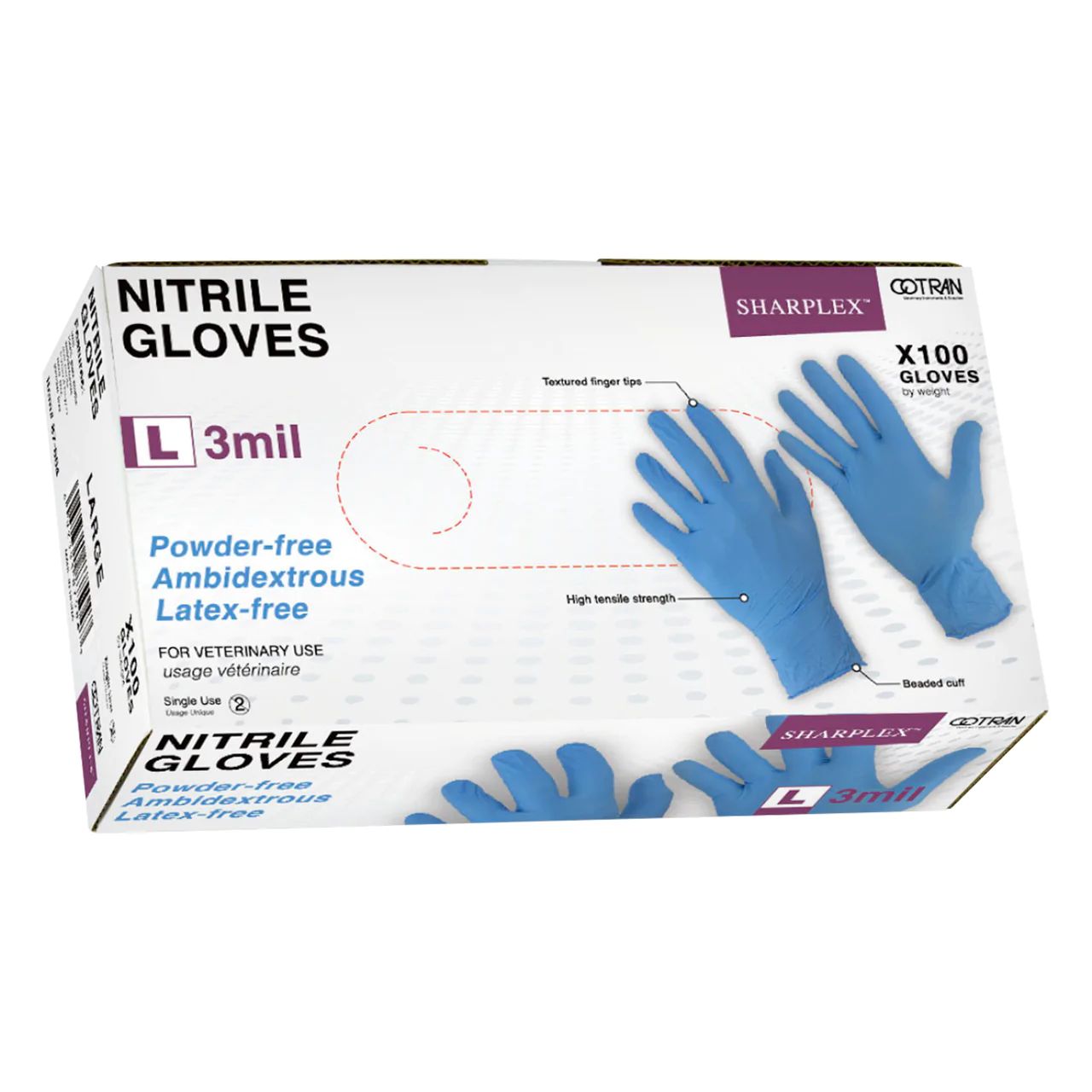 Sharplex Nitrile Gloves Powder Free - Large
