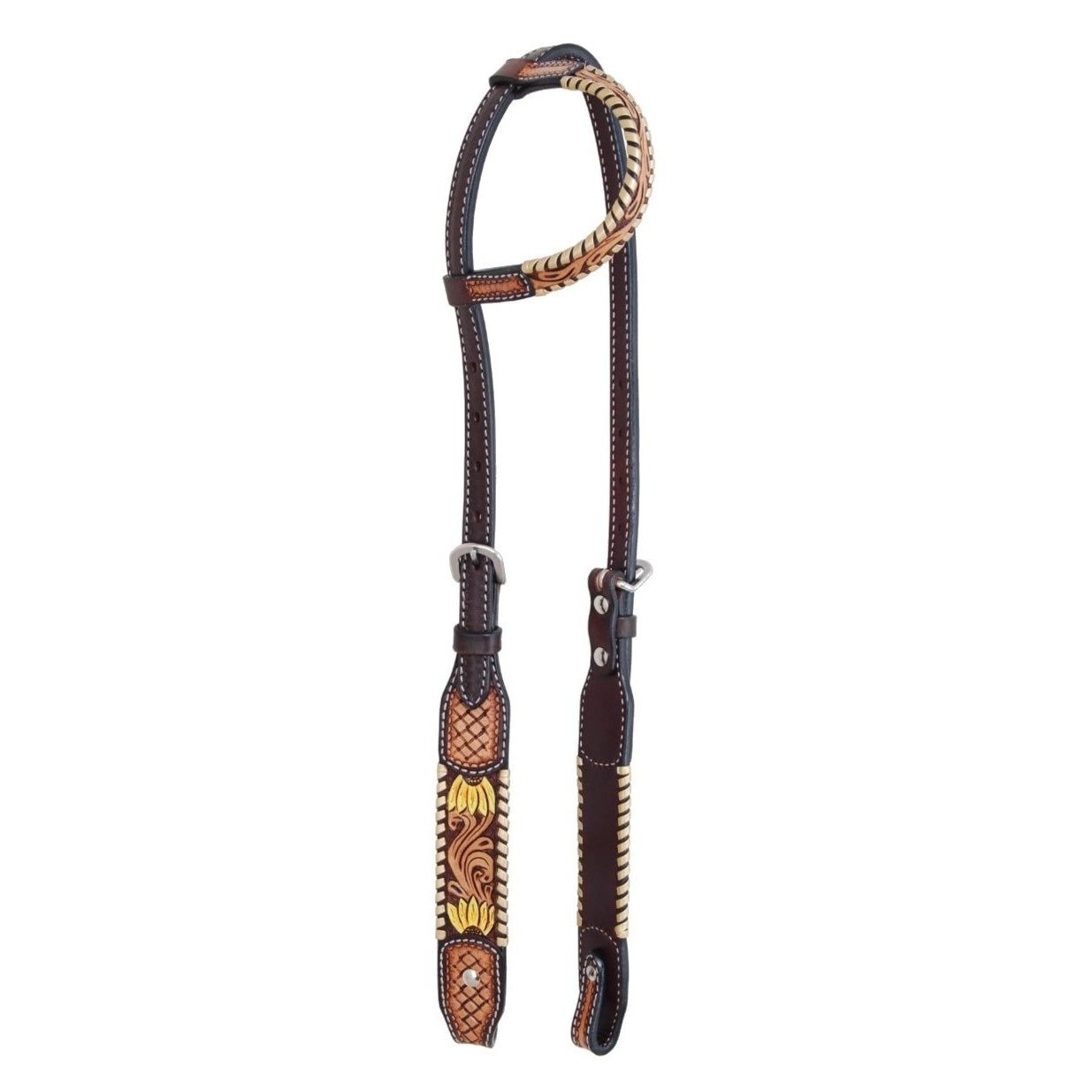 Single Ear Headstall w/Sunflower Tooling