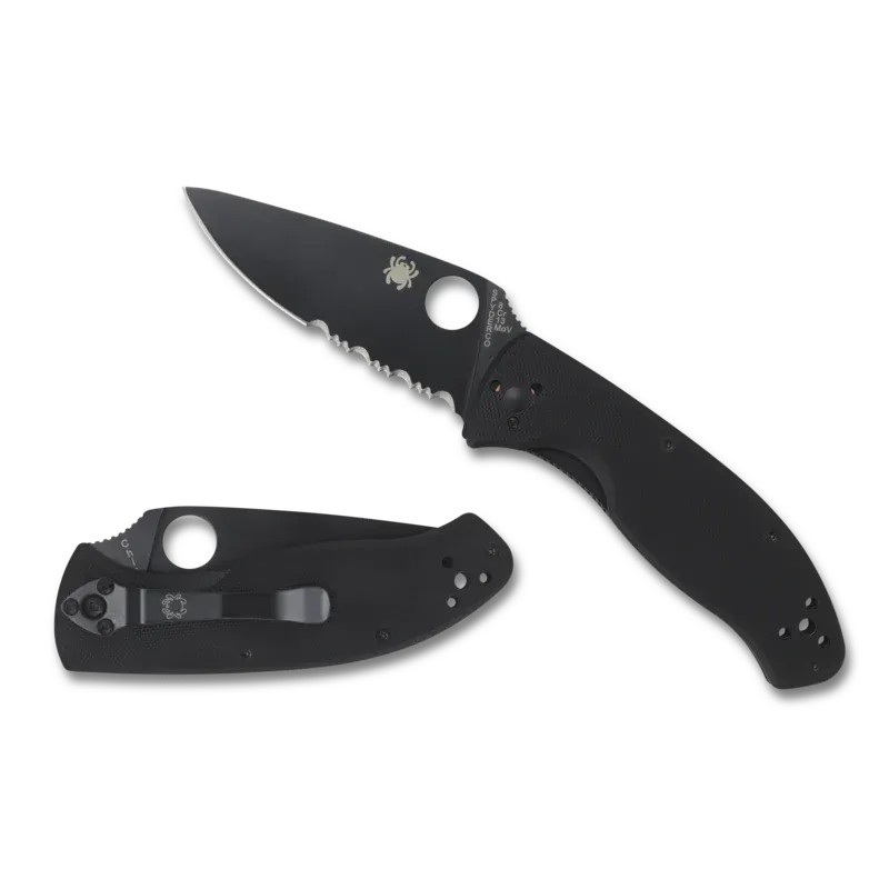 Spyderco Tenacious G-10 Black Blade Plain/Serrated